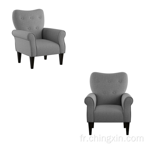 Chaises de salon en tissu gris
